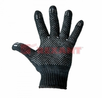 Перчатки полушерстяные с покрытием ПВХ («Зима») черные 7 нитей 75-77 г | 09-0211 SDS REXANT цена, купить