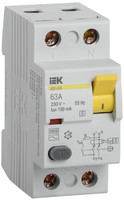 Выключатель дифференциальный (УЗО) ВД1-63S 2п 63А 100мА тип AC | MDV12-2-063-100 IEK (ИЭК)