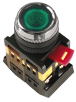 Кнопка зеленая ABLFS-22 1з+1р плоская с подсветкой неон 240В - BBT30-ABLFS-K06 IEK (ИЭК) d22мм купить в Москве по низкой цене
