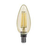 Лампа светодиодная LED-СВЕЧА-deco 7Вт 230В Е14 3000К 630Лм золотистая | 4690612007540 IN HOME E14 аналоги, замены