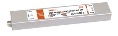 Драйвер для светодиодной ленты LED BSPS 12V5,0A=60W (new) влагозащищенный IP67 | 3329273A Jazzway
