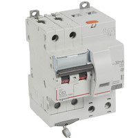 Выключатель автоматический дифференциального тока DX3 6000 2п 63А С 30мА тип AС (4 мод) | 411164 Legrand