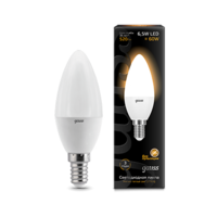Лампа светодиодная LED 6.5 Вт 520 Лм 3000К теплая Е14 Свеча Black Gauss - 103101107 E14 бел 230в мат.свеча 220В 2700К купить в Москве по низкой цене