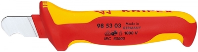 Нож для удаления изоляции круглого кабеля VDE 1000В L-170мм диэлектрический 2-компонентная рукоятка Knipex KN-985303 мм аналоги, замены