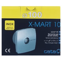 Вентилятор осевой вытяжной Cata X-Mart 10 Inox D100 мм 38 дБ 98 м³/ч обратный клапан цвет серебристый