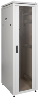 Шкаф сетевой 19" LINEA N 28U 600х600 мм стеклянная передняя дверь серый | LN35-28U66-G ITK IEK (ИЭК) цена, купить