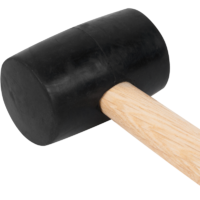 Киянка 220 г, чёрная резиновая, деревянная ручка