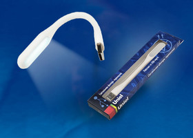 TLD-541 White Светильник-фонарь переносной Uniel, прорезиненный корпус, 6 LED, питание от USB-порта. Упаковка-картон, цвет-белый. - UL-00000253