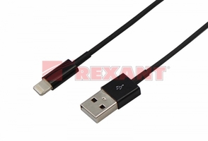 Кабель USB для iPhone 5 черн. (уп.10шт.) Rexant 18-1122 моделей шнур 1 м купить в Москве по низкой цене