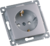 Розетка скрытой установки, одноместная, с заземляющим контактом, со шторкой, механизм, цвет серебро | РС16-412-06 HEGEL