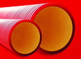 Труба гофрированная двустенная ПНД жесткая d110мм с муфтой для кабельной канализации SN12 1030Н красн. (уп.6м) DKC 160911 (ДКС) 160911N 110мм 6м кПа) д110мм,цвет купить в Москве по низкой цене
