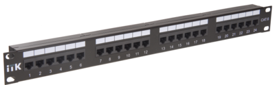 Патч-панель ITK 1 юнит категория 6 UTP 24 порта (Dual) - PP24-1UC6U-D05 IEK (ИЭК)
