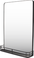 Зеркало Ferro с полкой-бортиком 50x69.2 см цвет чёрный МАРТ