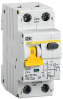 Выключатель автоматический дифференциального тока 2п (1P+N) C 40А 30мА тип A 6кА АВДТ-32 IEK MAD22-5-040-C-30 (ИЭК)