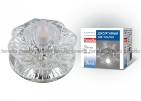 Светильник декоративный встраиваемый DLS-F101 G9 GLASSY/CLEAR "Fiore" без лампы основание стекло цвет зеркальный отделка кристалл прозр. Fametto 09975 аналоги, замены