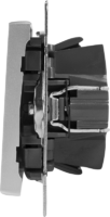 Выключатель встраиваемый Werkel 1 клавиша, цвет серебряный рифленый