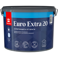 Краска интерьерная для влажных помещений Tikkurila Euro Extra 20 База А белая полуматовая 9 л 700001107 аналоги, замены