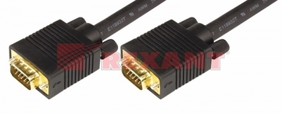Шнур VGA - с ферритами, длина 3 метра, черный (GOLD) | 17-5505 REXANT plug 3м gold цена, купить