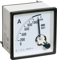 Амперметр Э47 1000/5А 96х96 AC включение через трансформатор (класс точности 1.5) - IPA20-6-1000-E IEK (ИЭК)