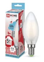 Лампа светодиодная LED-СВЕЧА-deco 5Вт свеча матовая 4000К нейтр. бел. E14 450лм 230В IN HOME 4690612006765
