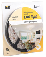 Лента светодиодная ECO LED LSR-3528WW60-4.8-IP65-12V 5Вт/м (уп.5м) тепл. бел. IEK LSR1-1-060-65-1-05 (ИЭК)