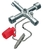 KNIPEX 4-лучевой крестовой ключ для стандартных шкафов и систем запирания, L-76 мм, KN-001103