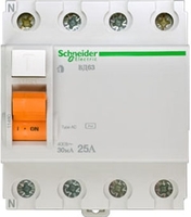 Выключатель дифференциальный (УЗО) ВД63 4п 25А 30мА тип AC | 11460 Schneider Electric тока АС Домовой аналоги, замены