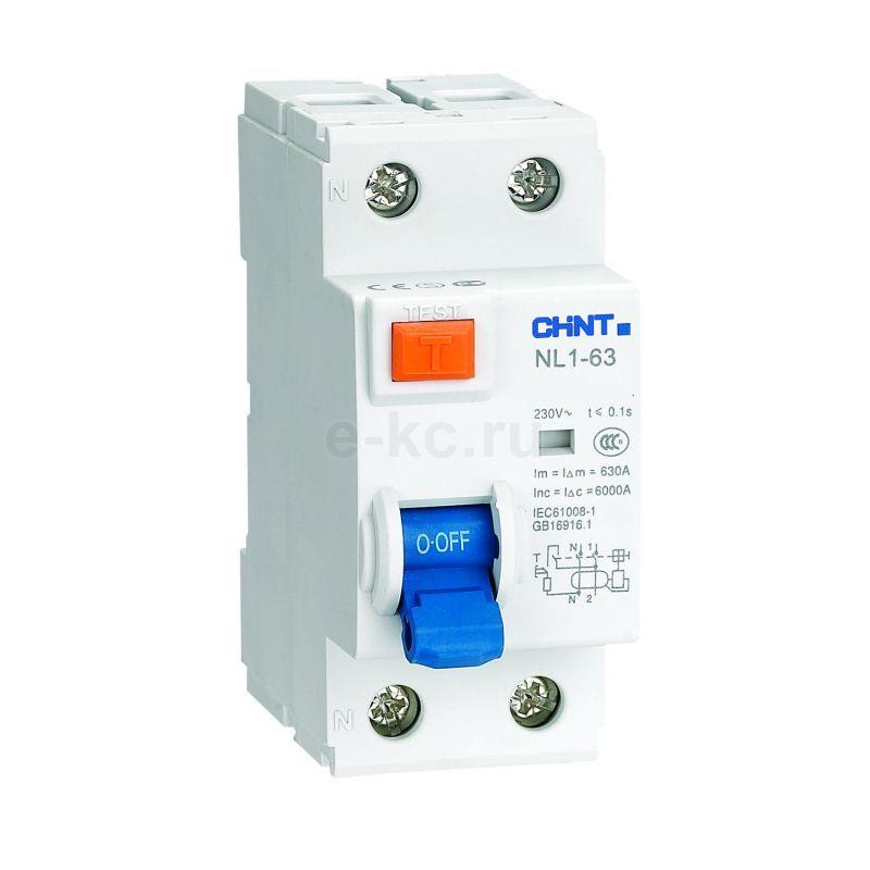 Выключатель дифференциального тока (УЗО) 2п 63А 300мА тип AC 10кА NL1 .