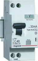 Автоматический выключатель дифференциального тока Legrand RX3 30мА 40А 1П+Н AC 419403 6000 6 кА тип характеристики С 230 А AС мА 2 модуля 2п C 6кА купить в Москве по низкой цене