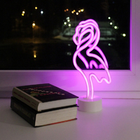 Ночник светодиодный Старт Neon «Фламинго» на батарейках