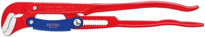 Ключ трубный 2 S-образные тонкие губки с быстрой регулировкой 70 мм (2 3/4) L-550 красный Cr-V многоэтапная закалка в масле KN-8360020 KNIPEX 2дюйм d70мм аналоги, замены