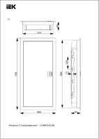 Корпус щита с металлической дверцей встраиваемый КМПв 4/56 (728х360х94мм) | MKP54-V-56-30-01 IEK (ИЭК)