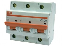 Выключатель автоматический ВА47-100 трехполюсной 100А 10кА характеристика С - SQ0207-0077 TDM ELECTRIC