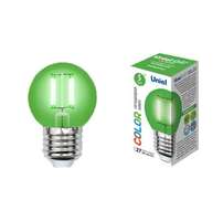 Лампа светодиодная LED-G45-5W/GREEN/E27 GLA02GR LED. "шар". серия Air color. Зеленый свет | UL-00002988 Uniel