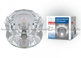 Светильник декоративный встраиваемый DLS-F107 G9 GLASSY/CLEAR "Fiore" без лампы основание стекло цвет зеркальный отделка кристалл прозр. Fametto 10120 аналоги, замены