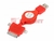USB кабель-рулетка 3 в 1 для iPhone 5/microUSB/iPhone 4 красный | 18-4055 SDS REXANT
