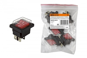 Клавишный переключатель YL-208-01 черный корпус красная клавиша (влагозащищенный) 2 положения 2з | SQ0703-0018 TDM ELECTRIC цена, купить