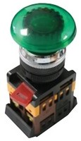 Кнопка AELA-22 "Грибок" зеленая с подсветкой NO+NC 220В EKF PROxima | pbn-aela-1g-220