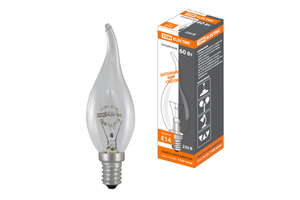 Лампа накаливания ЛОН 60Вт E14 230В свеча на ветру прозрачная | SQ0332-0016 TDM ELECTRIC цена, купить