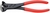 Кусачки торцевые резка - мягкая проволока 4мм средней твердости 32мм твердая 25мм L=180мм твердость кромок 61 HRC обливные рукоятки блистер цвет черный KN-6801180SB KNIPEX