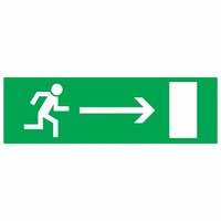 Наклейка эвакуационный знак "Направление к эвакуационному выходу направо"100*300 мм | 56-0027 REXANT