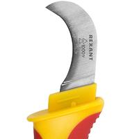 Нож монтажника, нержавеющая сталь, изогнутое лезвие | 12-4937 REXANT