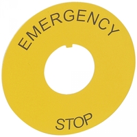 Этикетка круглая 60мм надпись "EMERGENCY STOP" желт. Osmoz Leg 024176 Legrand Вставка-маркер кнопки с грибовидным толкателем цена, купить