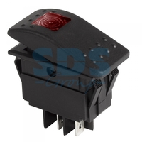 Выключатель клавишный 24V 35А (4с) ON-OFF красный с подсветкой | 36-4465 REXANT аналоги, замены