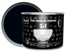 Грунт-эмаль по ржавчине 3 в 1 Dali Special гладкая цвет чёрный 0.4 кг RAL 9005