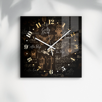 Часы настенные Artabosko Люмьер 13 квадратные стекло цвет черный бесшумные 30x30 см