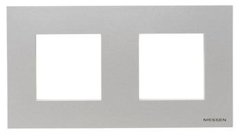 Рамка 2-постовая, серия Zenit, цвет серебристый | 2CLA227200N1301 ABB N2272 PL мод) 2 поста 4мод аналоги, замены