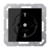 Штепсельная розетка SCHUKO одинарная, с заземлением, без шторок, 16A, 250В (механизм + накладка, рамки). Серия A500 Материал- дуропласт Цвет- черный JUNG A1520SW
