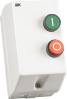 Пускатель магнитный КМИ 12А катушка управления 380В АС IP54 с кнопками П+С РТИ-1317 - KKM16-012-380-00 IEK (ИЭК)