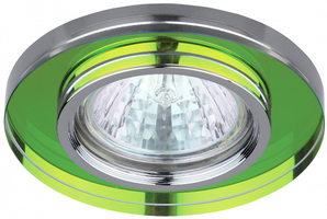 Светильник точечный DK7 CH/MIX 50Вт MR16 12В декор стекло круглое хром./мультиколор ЭРА C0043737 (Энергия света) встраиваемый под лампу GU5.3 Вт зеркальный мультиколор цена, купить